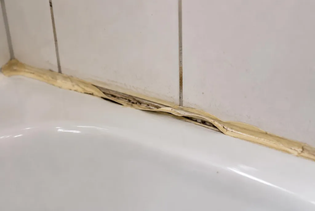 Kitbedrijf Waddinxveen – loslatende kit naast het bad